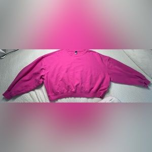 Hot pink cropped sweatshirt